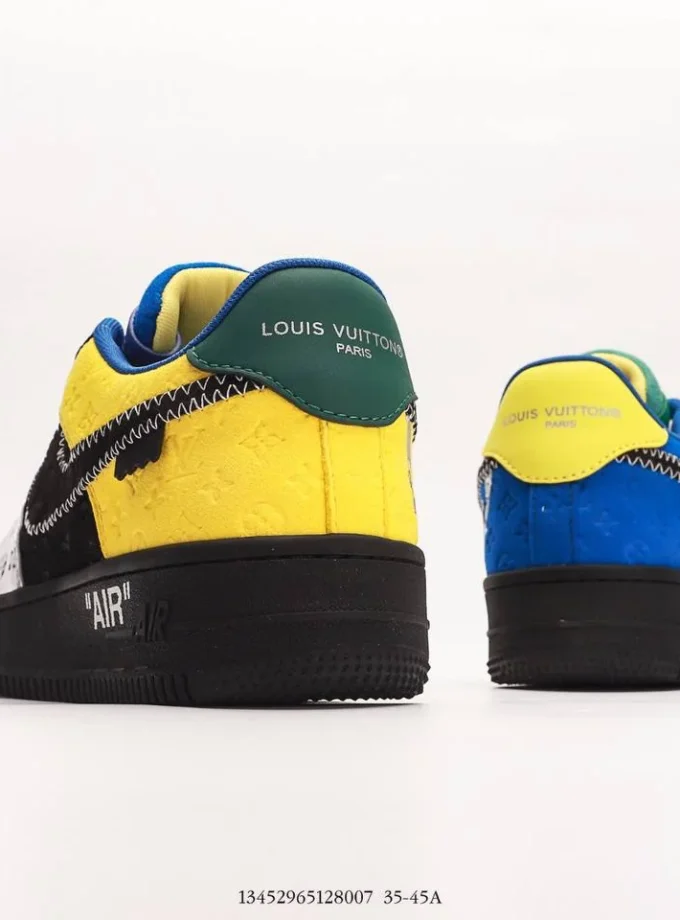 Louis Vuitton Nike Air Force 1 Low Black Metallic Silver