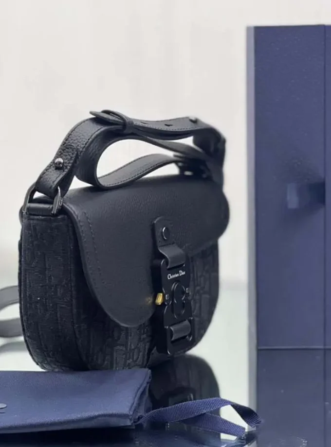 Dior Mini Saddle Bag With Strap Black 850