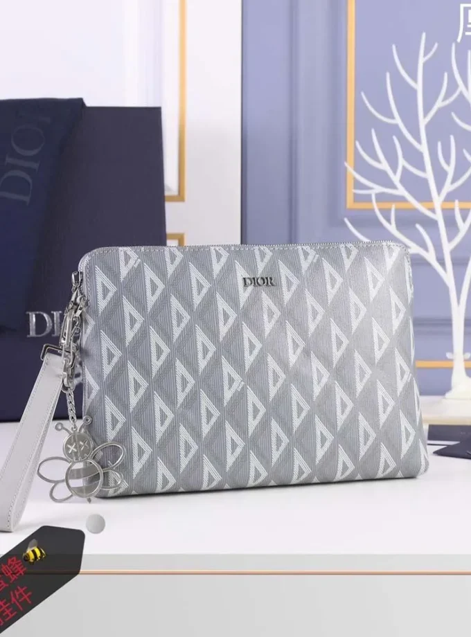 Pouch Dior Gray CD Diamond Canvas 750